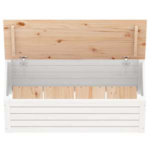 Úložný box bílý 89x36,5x33 cm masivní borové dřevo - obrázek 8