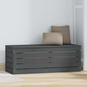 vidaXL Opbergbox grijs 89x36,5x33 cm massief grenenhout
