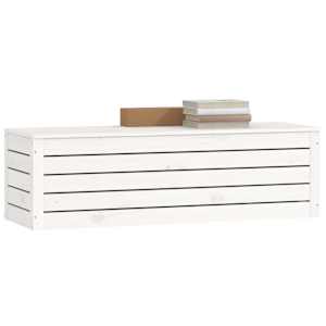 Úložný box bílý 109x36,5x33 cm masivní borové dřevo - obrázek 8