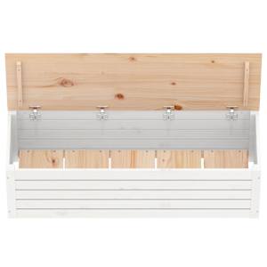 Úložný box bílý 109x36,5x33 cm masivní borové dřevo - obrázek 7