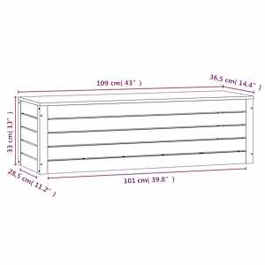 Úložný box bílý 109x36,5x33 cm masivní borové dřevo - obrázek 10