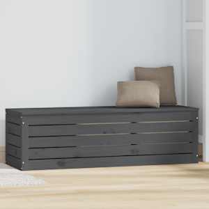 vidaXL Κουτί Αποθήκευσης Μαύρο 109x36,5x33 εκ από Μασίφ Ξύλο Πεύκου