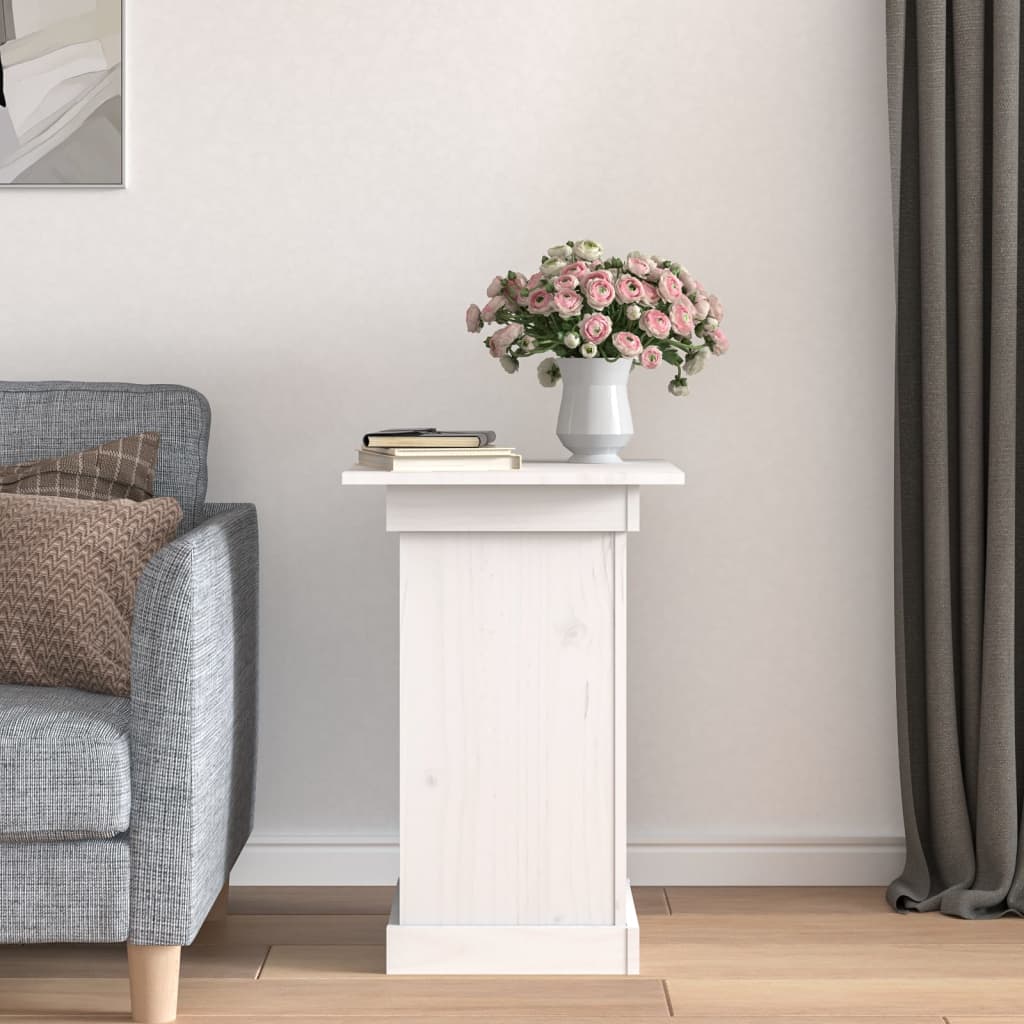 vidaXL Bloemenstandaard 40x40x60 cm massief grenenhout wit afbeelding