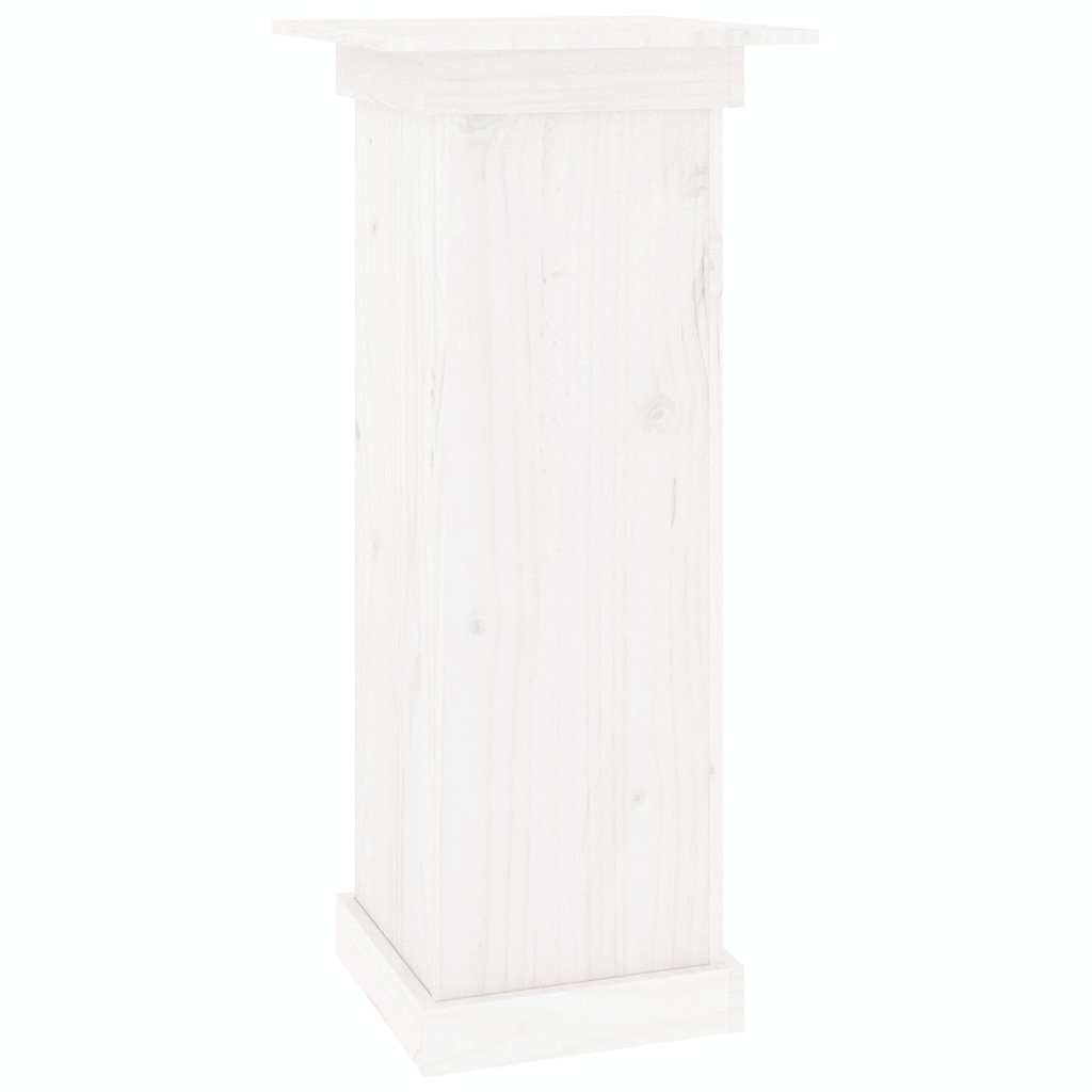 vidaXL Stojan na květiny bílý 40 x 40 x 90 cm masivní borové dřevo