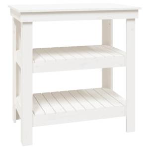 Dílenský stůl bílý 78,5 x 50 x 80 cm masivní borové dřevo - obrázek 2