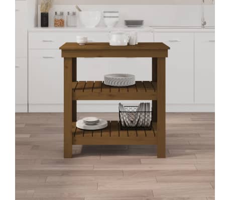 vidaXL Skob&auml;nk honungsbrun 78,5x50x80 cm massiv furu