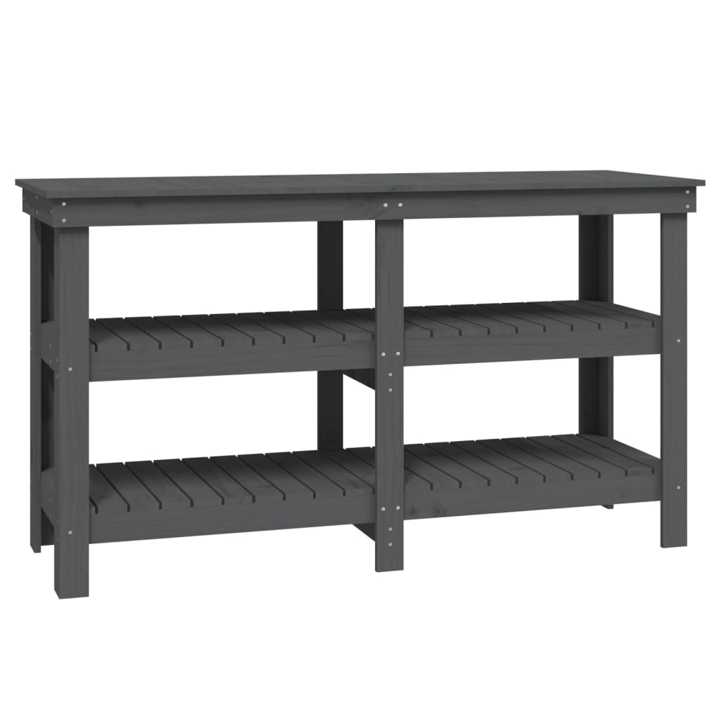 vidaXL Werkbank 142,5x50x80 cm massief grenenhout grijs