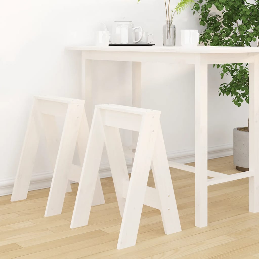 vidaXL Scaune, 2 buc., alb, 40x40x60 cm, lemn masiv de pin 40x40x60