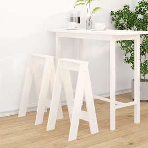 Stolček 2 kosa bele barve 40x40x75 cm trdna borovina