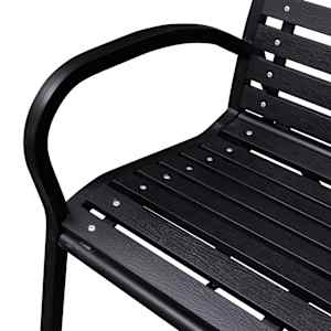 Zahradní lavice černá 116 cm ocel a WPC - obrázek 4
