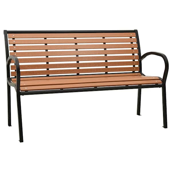 vidaXL aiapink, must ja pruun, 116 cm, teras ja WPC