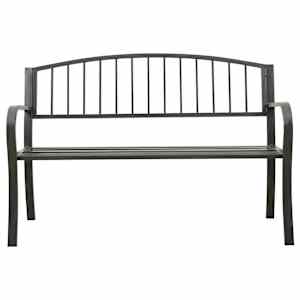 Zahradní lavice šedá 120 cm ocel - obrázek 2