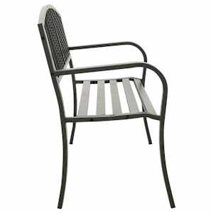 Zahradní lavice šedá 120 cm ocel - obrázek 3