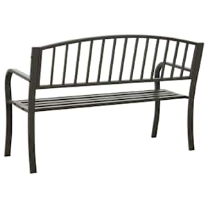Zahradní lavice šedá 120 cm ocel - obrázek 4
