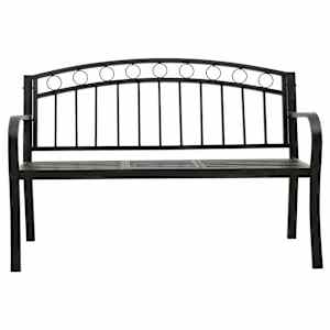 Zahradní lavice se stolkem černá 120 cm ocel - obrázek 3