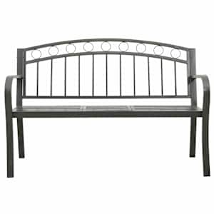 Zahradní lavice se stolkem šedá 120 cm ocel - obrázek 3
