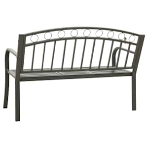 Zahradní lavice se stolkem šedá 120 cm ocel - obrázek 5