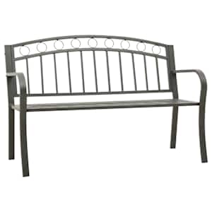 Zahradní lavice šedá 120 cm ocel - obrázek 1