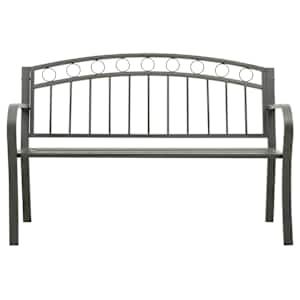 Zahradní lavice šedá 120 cm ocel - obrázek 2