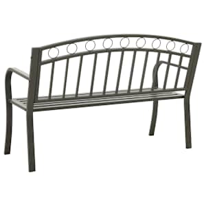 Zahradní lavice šedá 120 cm ocel - obrázek 4