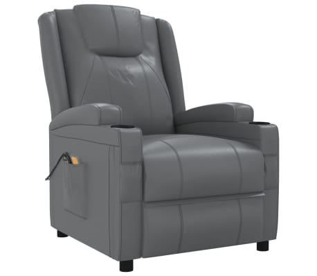 vidaXL Stand up Massage Chair Anthracite Faux Leather