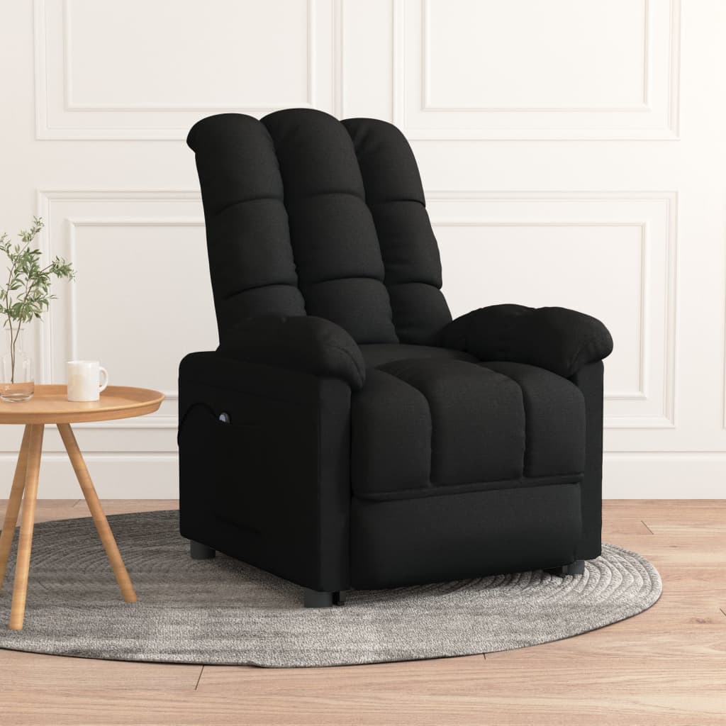 vidaXL Stand up Recliner Chair Black Fabric