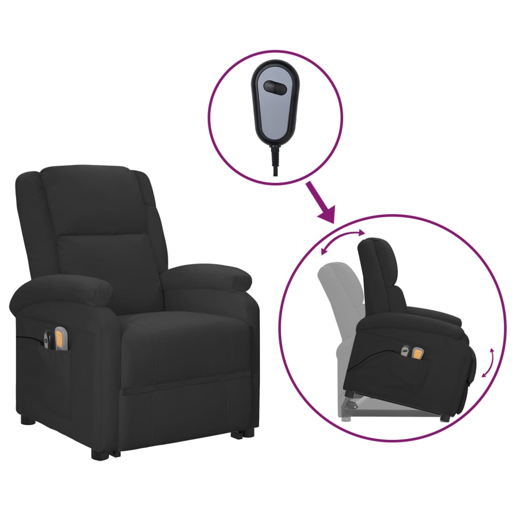 vidaXL Electric Stand Up Massage Chair Black Faux Leather