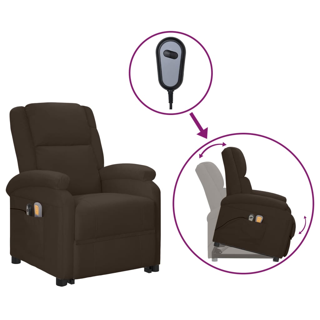 vidaXL Electric Stand Up Massage Chair Brown Faux Leather