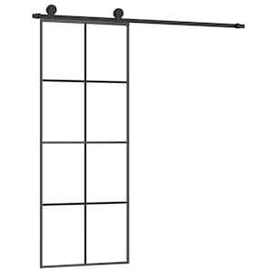 vidaXL liuguks koos tarvikutega, 76 x 205 cm, ESG-klaas ja alumiinium