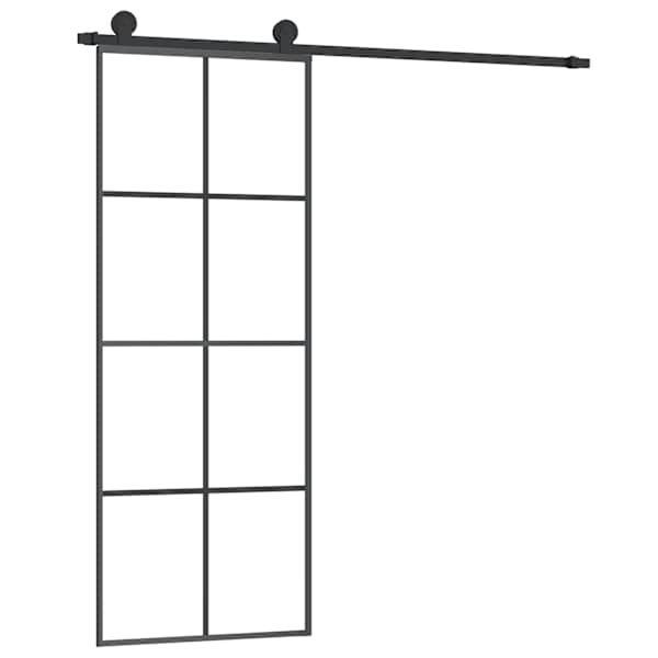 vidaXL liuguks koos tarvikutega, 76 x 205 cm, ESG-klaas ja alumiinium