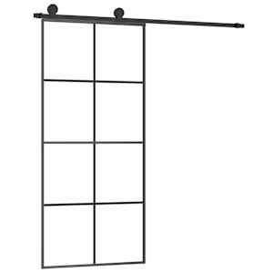 Posuvné dveře s kováním 90x205 cm ESG sklo a hliník - obrázek 2