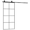 vidaXL liuguks tarvikutega, 90 x 205 cm, ESG-klaas ja alumiinium