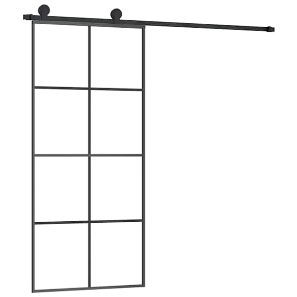 vidaXL liuguks tarvikutega, 90 x 205 cm, ESG-klaas ja alumiinium