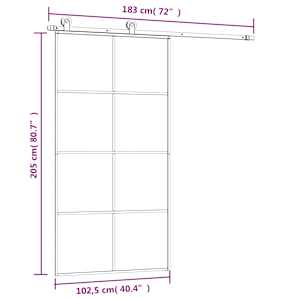 Posuvné dveře s kováním 102,5 x 205 cm ESG sklo a hliník - obrázek 9