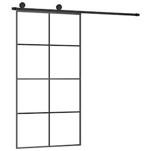 Posuvné dveře s kováním 102,5 x 205 cm ESG sklo a hliník - obrázek 2