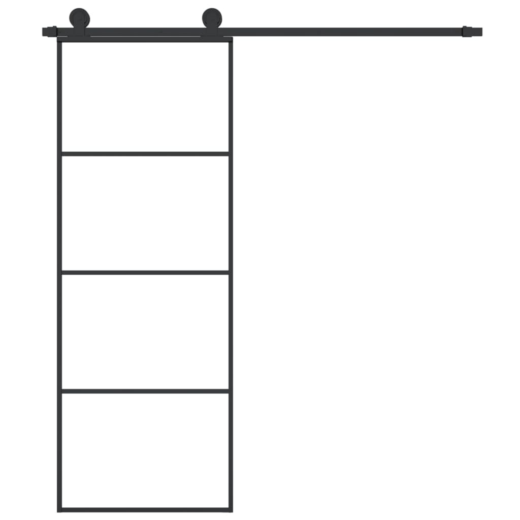 vidaXL Liukuovi asennustarvikkeilla 76x205 cm ESG lasi ja alumiini