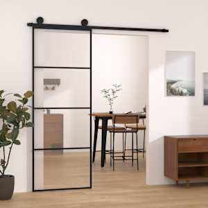 vidaXL liuguks koos tarvikutega, 76 x 205 cm, ESG-klaas ja alumiinium