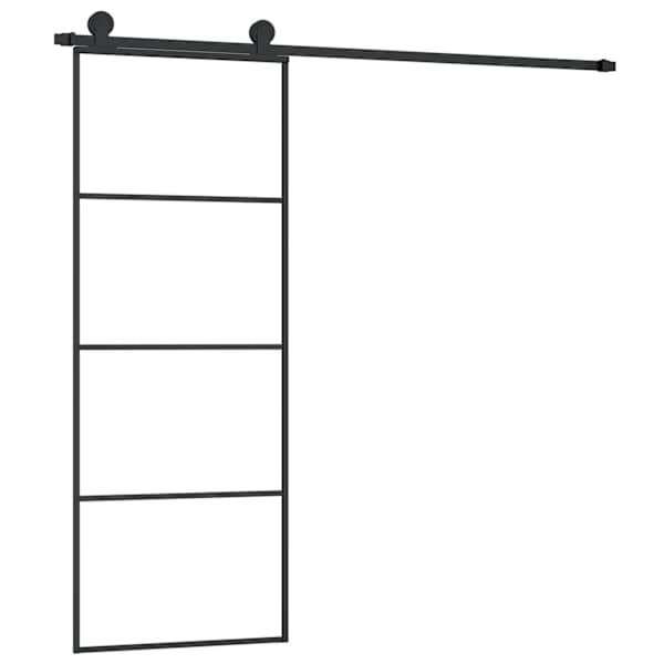 vidaXL liuguks koos tarvikutega, 76 x 205 cm, ESG-klaas ja alumiinium