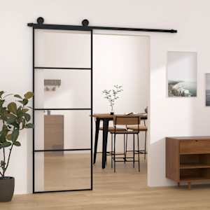 vidaXL liuguks koos tarvikutega, 76 x 205 cm, ESG-klaas ja alumiinium