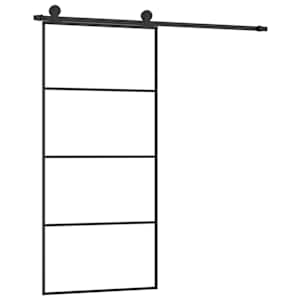 Posuvné dveře s kováním 90x205 cm ESG sklo a hliník - obrázek 2