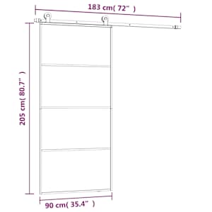 Posuvné dveře s kováním 90x205 cm ESG sklo a hliník - obrázek 8
