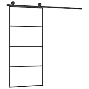 Posuvné dveře s kováním 90x205 cm ESG sklo a hliník - obrázek 2
