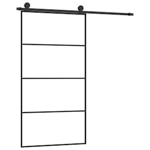 Posuvné dveře s kováním 102,5 x 205 cm ESG sklo a hliník - obrázek 2