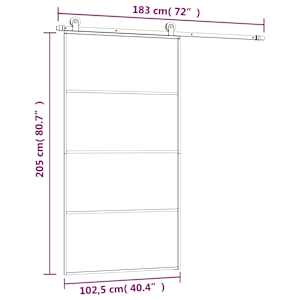 Posuvné dveře s kováním 102,5 x 205 cm ESG sklo a hliník - obrázek 8