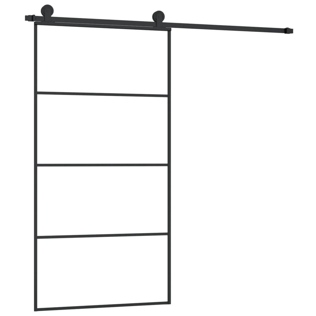 vidaXL Posuvné dveře s kováním 102,5 x 205 cm ESG sklo a hliník