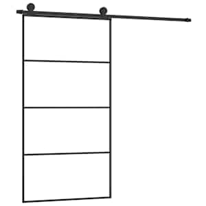 Posuvné dveře s kováním 102,5 x 205 cm ESG sklo a hliník - obrázek 2