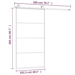 Posuvné dveře s kováním 102,5 x 205 cm ESG sklo a hliník - obrázek 8