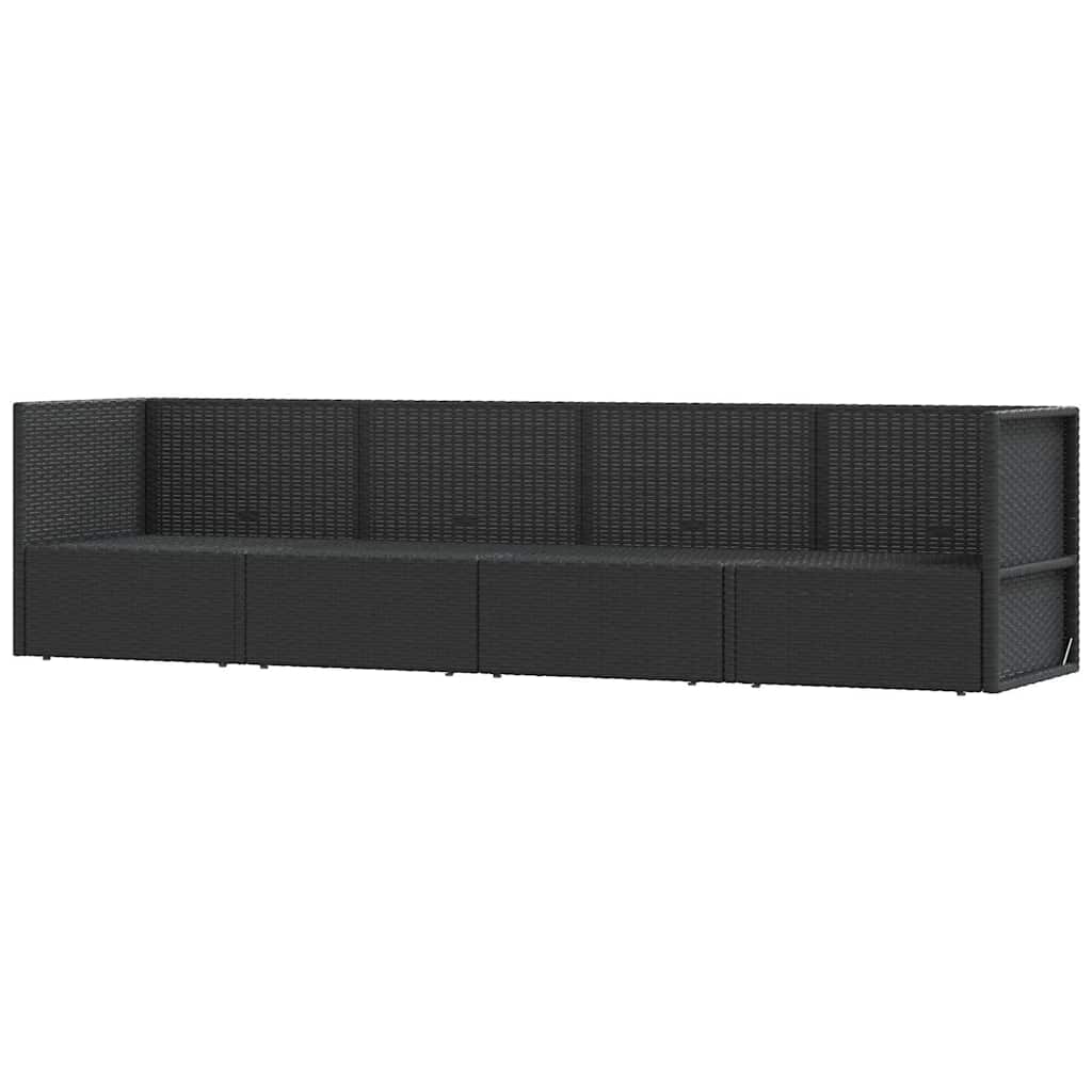 Thumbnail - vidaXL 4-tlg. Garten-Lounge-Set mit Kissen Schwarz Poly Rattan