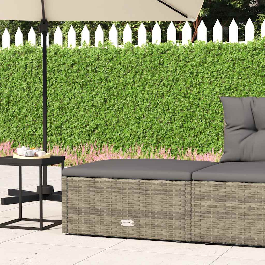 Thumbnail - vidaXL Gartenhocker mit Kissen Grau Poly Rattan