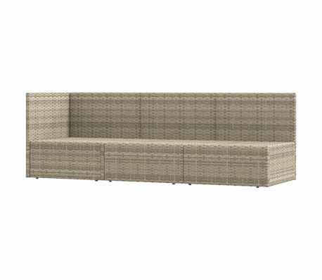 vidaXL Sodo komplektas su pagalvėlėmis, 3 dalių, pilkas, poliratanas